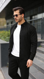 Erkek Uzun Kollu Süet Gömlek - Görsel 4