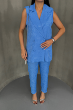 JAKAR KUMAŞ YELEK - PANTOLON TAKIM - Mavi - Görsel 4