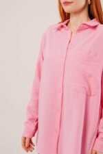 Salaş Kesim Cepli Pembe Gömlek - Görsel 3