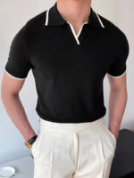 Erkek Kısa Kollu Yakalı Triko Tişört - Görsel 3