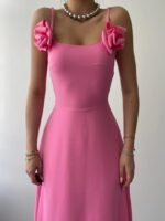 Matilda Gül İp Askılı Elbise - Görsel 7