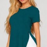 Kadın Yırtmaç Detaylı Viskon Kumaş Bluz