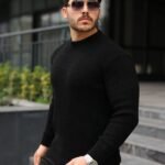 Erkek Bisiklet Yaka Örme Kazak