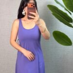 Kadın Askılı Yuvarlak Yaka Süprem Kumaş Elbise