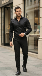 Erkek Saten Klasik Gömlek - Görsel 2