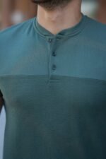 Erkek Hakim Yakalı Kısa Kollu Pamuklu T-shirt - Görsel 3