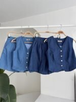 Gümüş Düğmeli Yelek Ve Şort Tensel Takım 10174 - Görsel 8