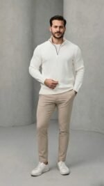 Erkek Balıkçı Zip Yaka Uzun Kollu Triko - Görsel 9