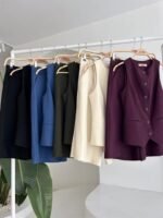 Midi Şortlu Ve Yelekli Viscon Takım 10167 - Görsel 11