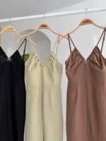 Göğsü Aksesuarlı Önü Yırtmaçlı Elbise 2899 - Görsel 11