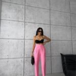 PANTOLON KAPALI CEP 3 DÜĞME DETAYLI - Pembe