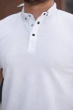 Erkek çizgi Dokulu çıtçıt Yakalı Kısa Kollu T-shirt - Görsel 3