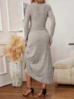 Kadın Uzun Kollu önden Düğmeli Bluz Ve Yüksek Bel A Kesim Uzun Etek şardonlu Kaşkorse Ikili Takım - Görsel 3