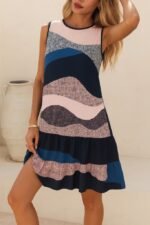 Kadın Kolsuz Sırttan Bağlamalı Fırfırlı Leopar Desenli Dalgıç Elbise - Görsel 4