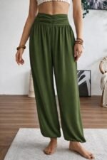 Kadın Yüksel Bel Yoğun Büzgü Detaylı Aerobin Pantolon - Görsel 3