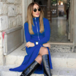 Kadın Uzun Kollu önden Fermuarlı Ithal Krep Elbise