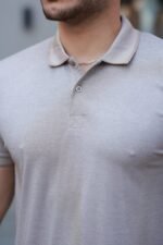 Erkek Yakalı Kagi Kumaş Kısa Kollu T-shirt - Görsel 3