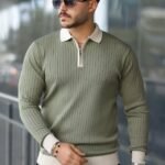 Erkek Kol Ve Yaka Detaylı Uzun Kollu Triko