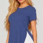 Kadın Yırtmaç Detaylı Viskon Kumaş Bluz