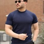 Erkek Fitilli Bisiklet Yaka Triko Tişört