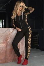 Kadın Uzun Kollu önden Fermuarlı Bağcıklı Viskon Iki Iplik Bluz Ve Pantolon Ikili Takım - Görsel 3