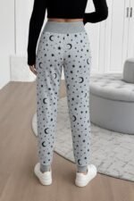 Kadın Yüksek Bel Bağcıklı Desenli Iki Iplik Pantolon - Görsel 5