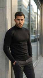 Erkek Yarım Balıkçı Yaka Pamuklu Triko - Görsel 2