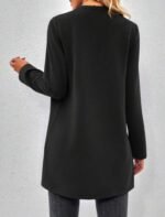 Kadın Uzun Kollu önü Açık Uzun Modal Ceket - Görsel 6