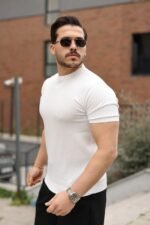 Erkek Fitilli Bisiklet Yaka Triko Tişört - Görsel 2