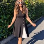 Kadın Tek Omuzu şerit Detaylı Sıfır Kol Yandan Düğme Detaylı Janjan Krep Elbise