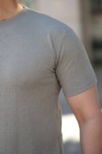 Erkek Ağaç Kabuğu Desenli Kısa Kollu T-shirt - Görsel 3