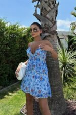 Cheryl Gold Pul Detaylı Elbise 2475-08 - Görsel 3