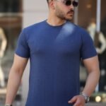 Erkek Ağaç Kabuğu Desenli Kısa Kollu T-shirt