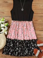 Kadın Askılı Yuvarlak Yaka çiçek Baskılı Salaş Süprem Elbise - Görsel 2