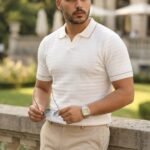 Erkek Zikzak Dokulu Yakalı Kısa Kollu Triko