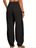 Kadın Yüksek Bel Cep Detaylı Pantolon - Görsel 3