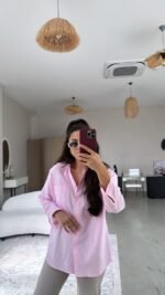 Kadın Tek Cepli Over Size Ketem Gömlek - Görsel 2