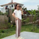 Kadın Modal Dokulu Kumaş Yanı şeritli Takım