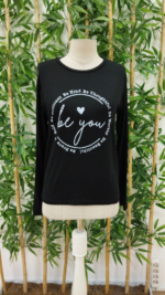 Kadın Uzun Kollu Bisiklet Yakabe Youdesenli Viskon Bluz - Görsel 5