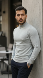 Erkek Yarım Balıkçı Yaka Pamuklu Triko