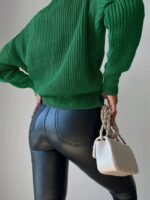 Kadın Uzun Kollu Düğme Detay Triko Hırka - Görsel 3