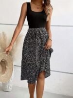 Kadın Askılı Yuvarlak Yakalı üst Viskon Alt Süprem Kısa Elbise - Görsel 6