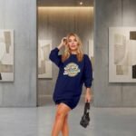 Kadın Uzun Kollu Bisiklet Yaka Yazılı Viskon Iki Iplik Elbise