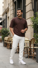 Erkek Duble Kol Basic Tişört - Görsel 2