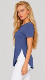 Kadın Yırtmaç Detaylı Viskon Kumaş Bluz - Görsel 3