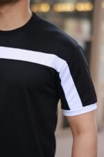Erkek şerit Detaylı Kısa Kollu T-shirt - Görsel 3