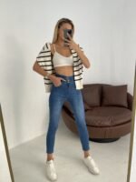 Yüksek Bel Likralı Jean Pantolon 90 Cm - Görsel 10