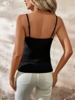 Kadın Ip Askılı önden çapraz Detaylı Ithal Krep Bluz - Görsel 5