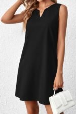 Kadın Askılı V Yakalı Mini Ithal Krep Elbise - Görsel 4