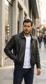Erkek Astarlı Deri Ceket - Görsel 2